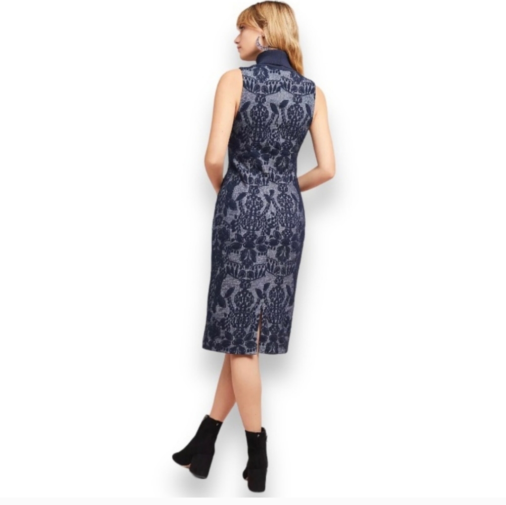 Maeve Ryder Jacquard Turtleneck Dress Size 4 - Picture 2 of 16